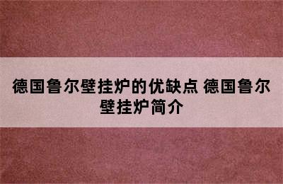 德国鲁尔壁挂炉的优缺点 德国鲁尔壁挂炉简介